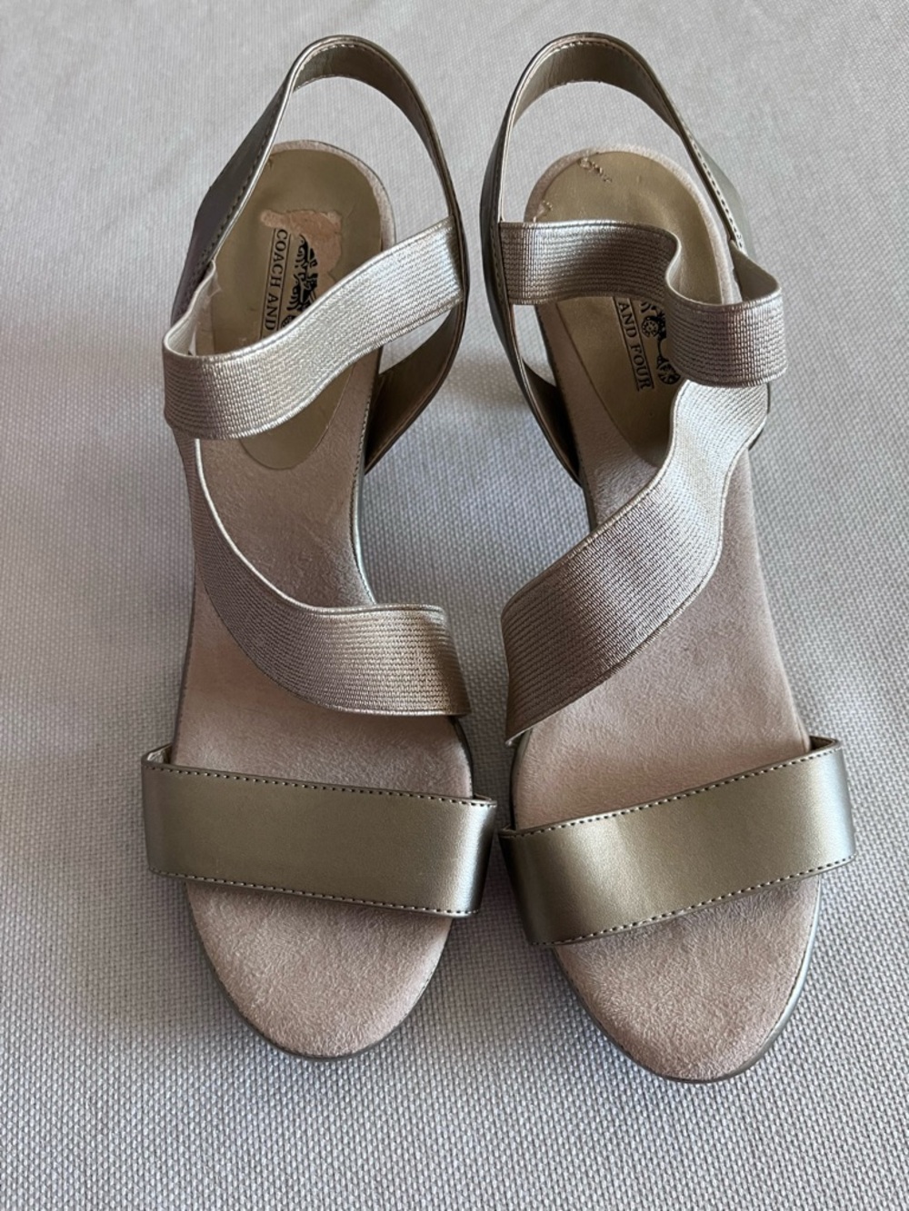 Coach and Four Metallic Taupe Women's heels size 8 1/2